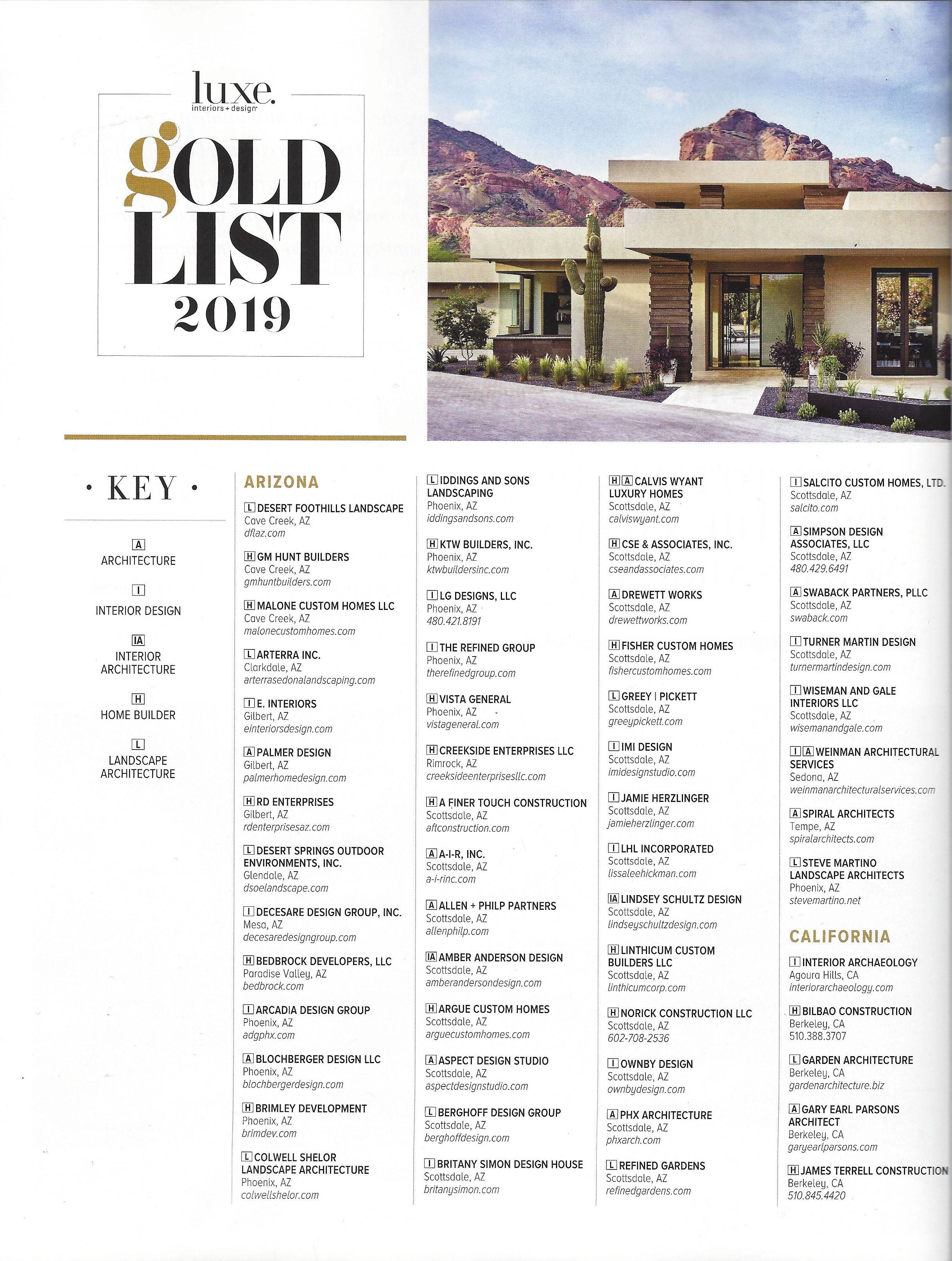 Luxe Interiors + Design Gold List 2019 Timothy Corrigan
